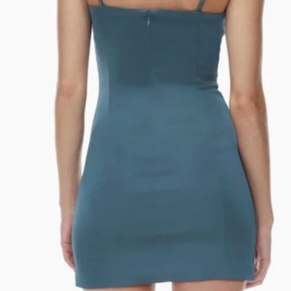 Aritzia Sunday Best Shimmer Mini Dress Blue | Size 0 - Picture 7 of 8